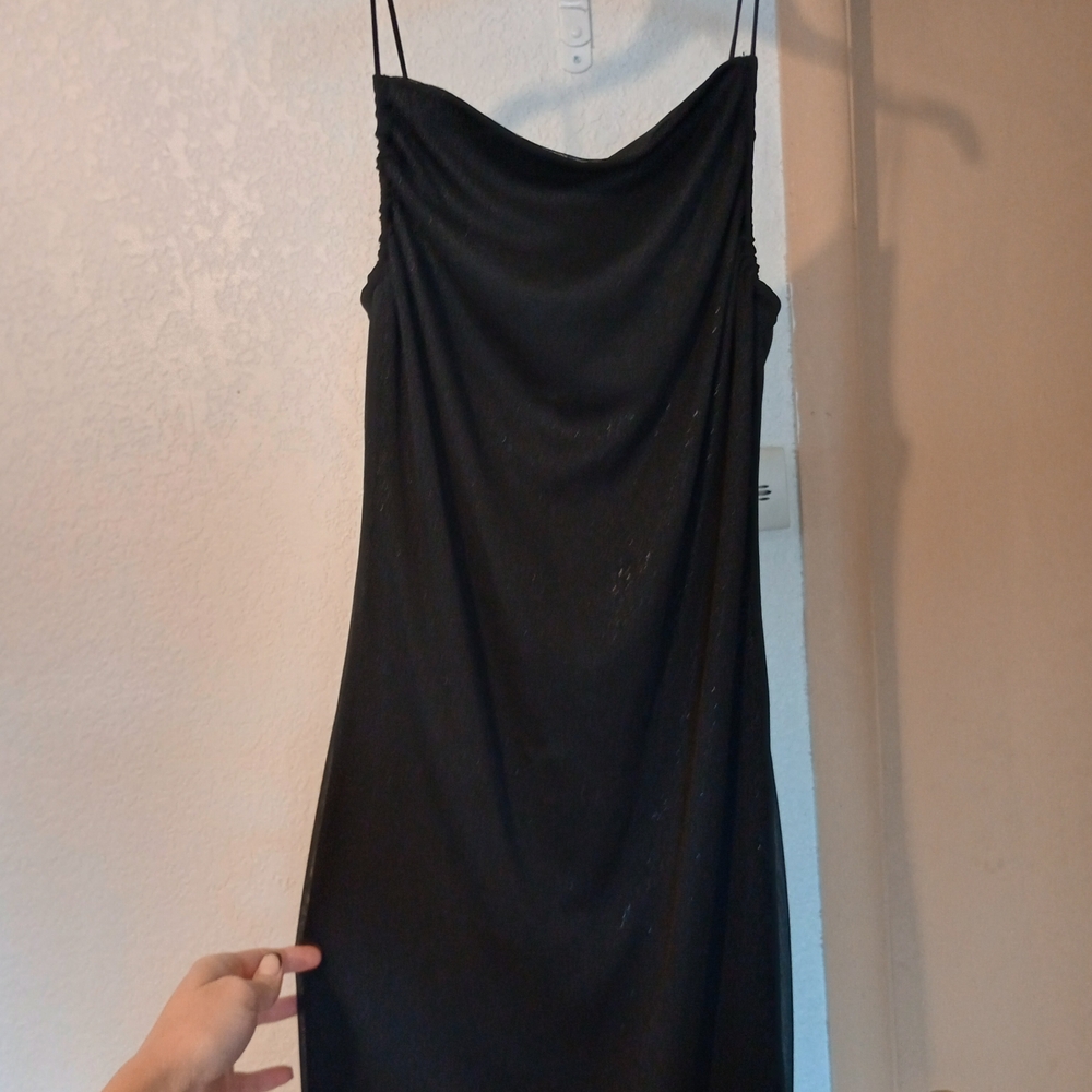 Elegant Black Spaghetti Strap Dress